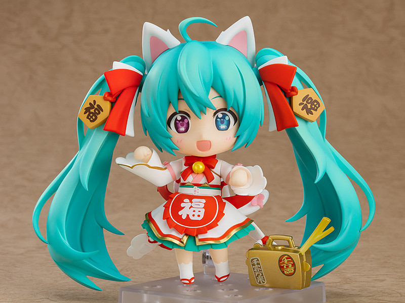 GSC《Character Vocal系列01 初音未來》初音未來 招福初音Ver.黏土人 1 NendoroidHatsuneMikuManekiMiku01